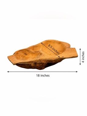 CHARCUTERIE Shallow Bowl Made from Burl Wood Piece Hand Carved